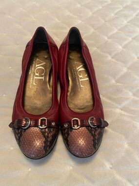 AGL Deep Red (Burgandy)flats ladies european size 38.5